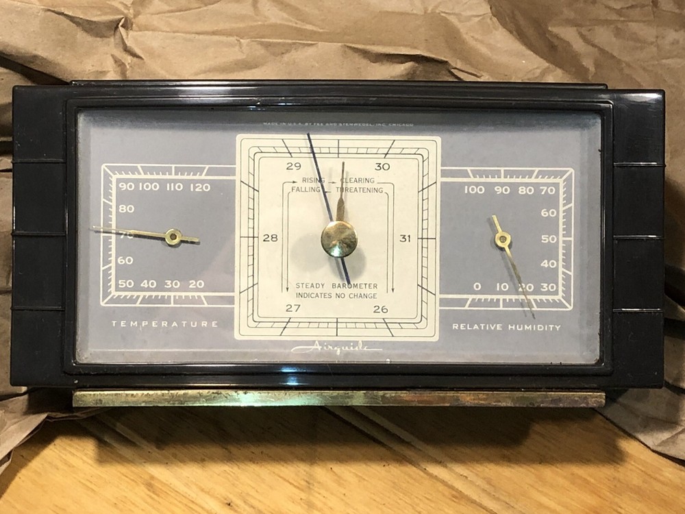 Vintage Airguide Table Top Barometer Temperature Humidity
