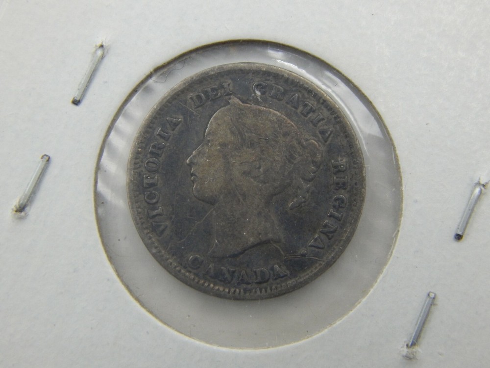1889 Canada Silver 5 Cent Coin F