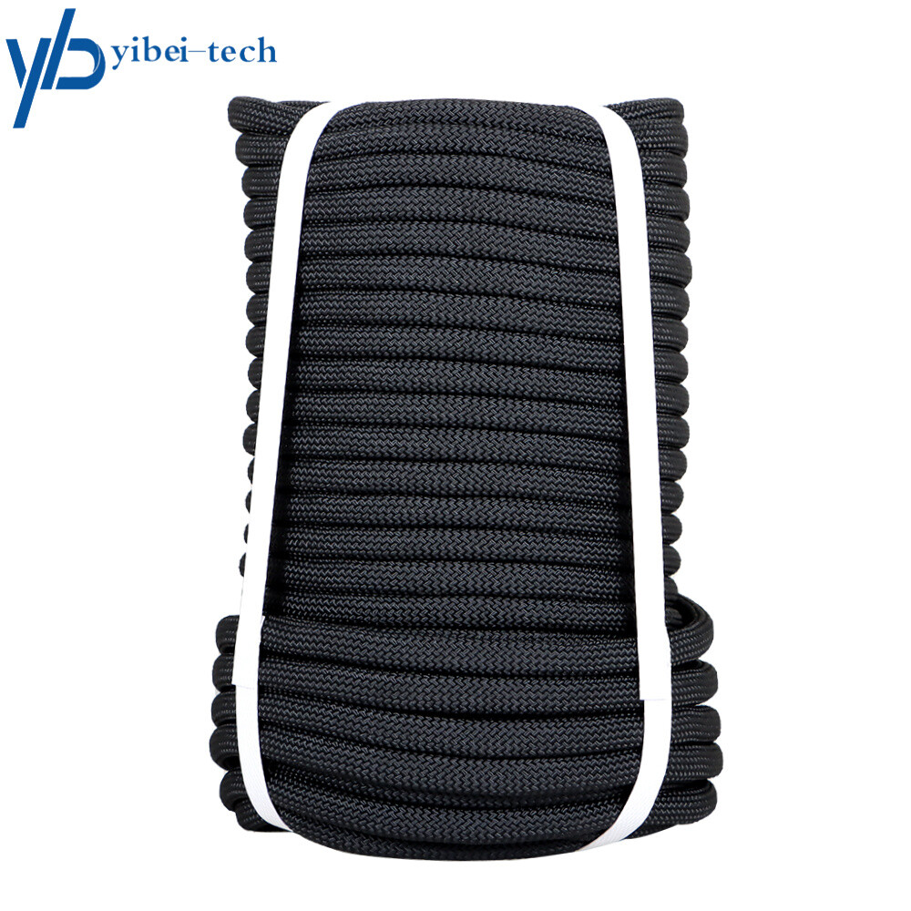 Black 3/8" × 100' Polyest Rope  High Strong Pulling Braided Rope 3520Lbs