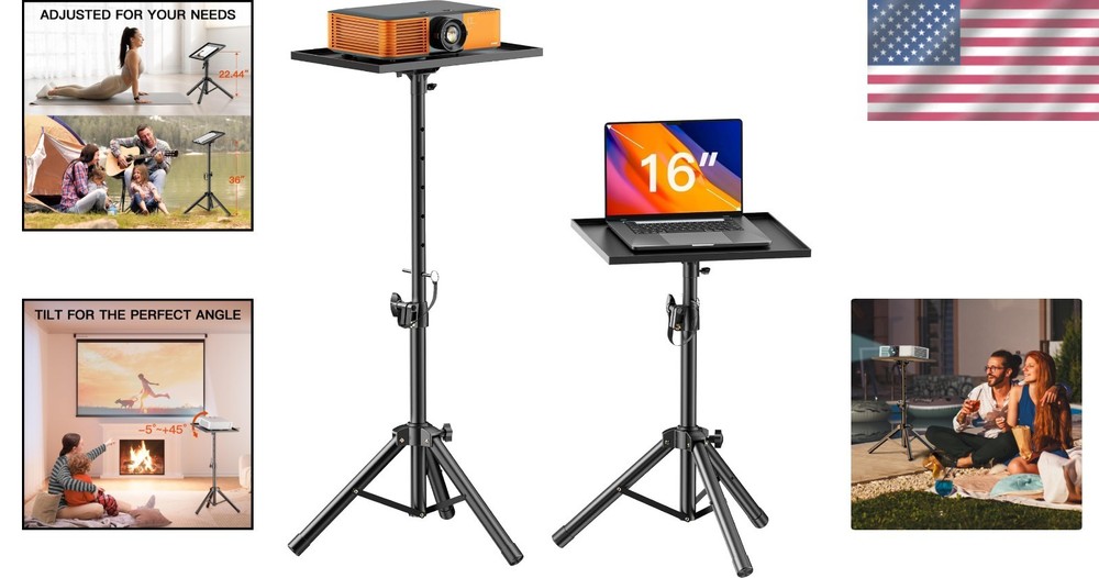 Versatile Portable Projector Tripod Stand - 22 lbs Capacity, Quick Setup