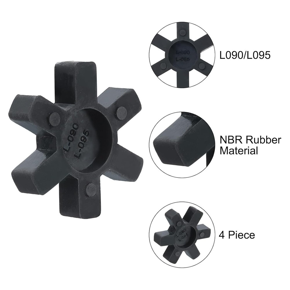 4pcs NBR Rubber L090/L095 Jaw Coupling Inserts - Durable and Flexible Solution