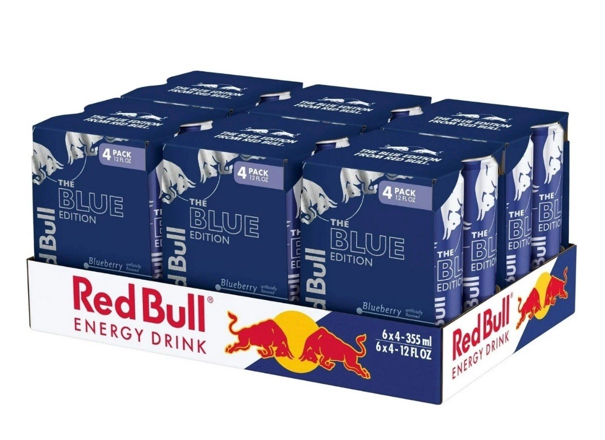 Red Bull Blueberry Edition, 6 Packs of 4 Cans, 12 fl oz (Pack of 24 Cans) 07/26