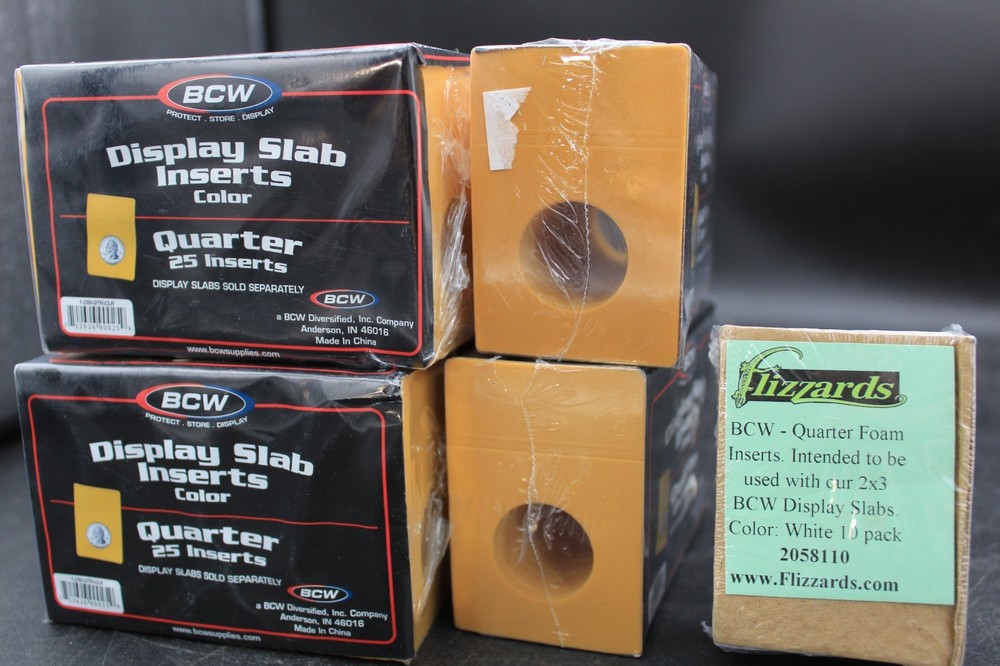BCW Quarter Display Slab Insert- White Foam Insert 160 total sleeves