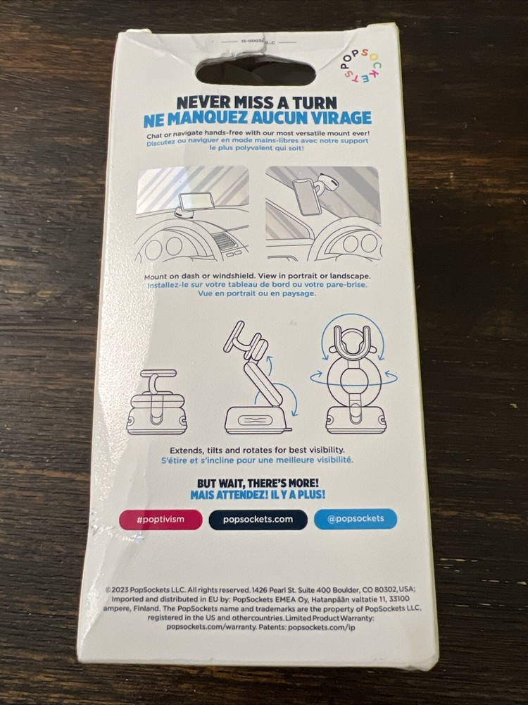 PopSockets PopMount2 Dash & Windshield Mount Black OPEN NEW!