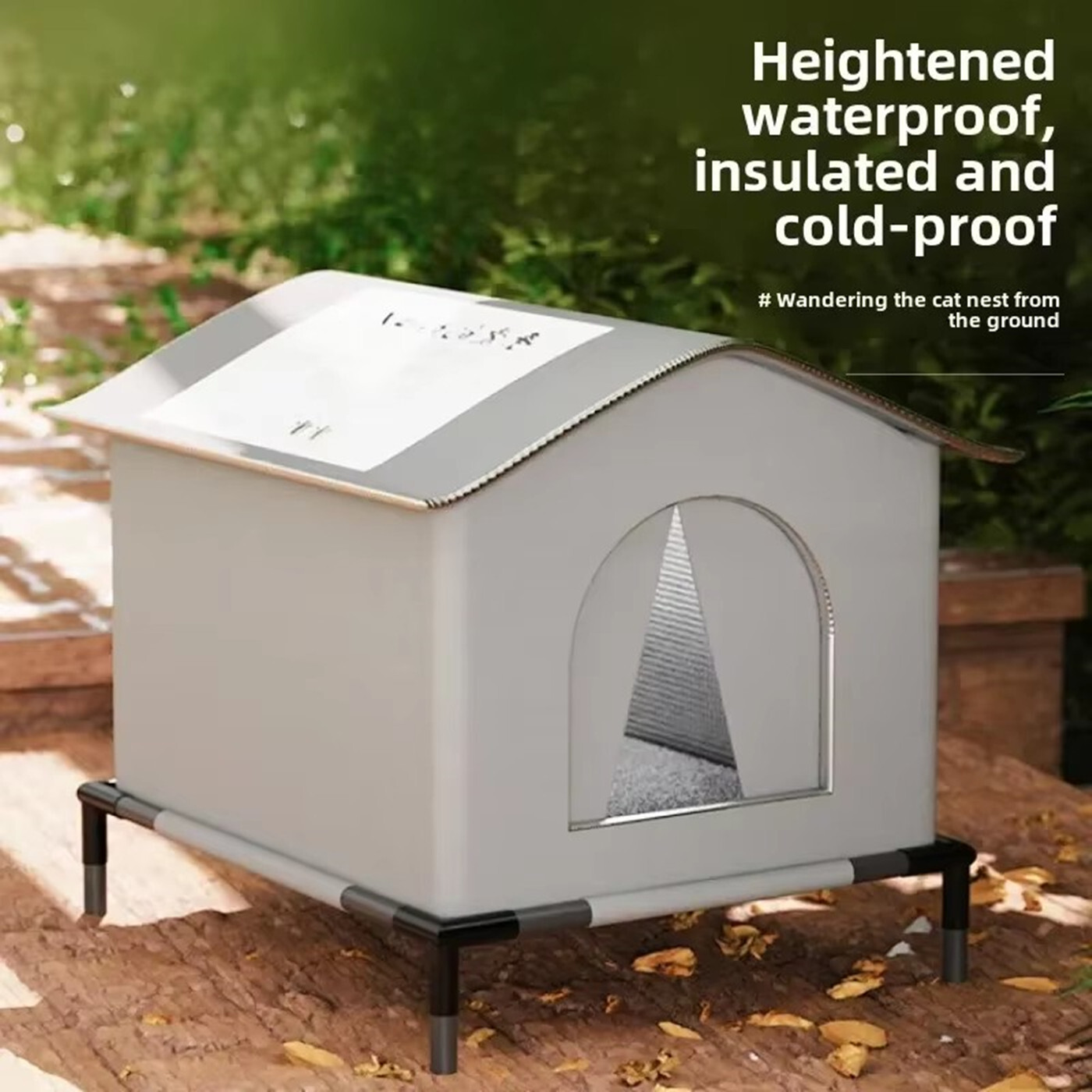 Large Heated Cat House for Outside Winter Insulated Cat Shelter Weatherproof