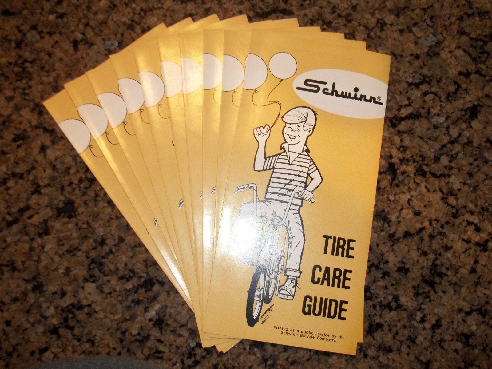 NOS SCHWINN STINGRAY KRATE 1970 TIRE CARE GUIDE ORIGINAL GREAT DISPLAY ITEM NEW