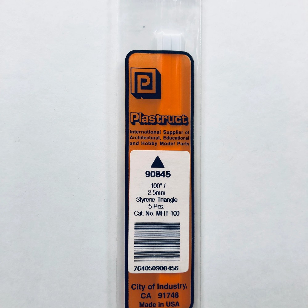 Plastruct 90845 Styrene Triangle Rod 0.100"x 10" (5)
