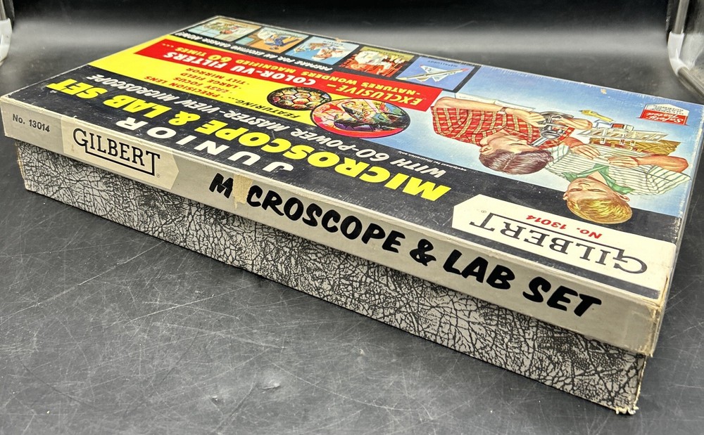 Rare 1950’s Gilbert Jr Microscope& Lab Set #13014 Great Condition