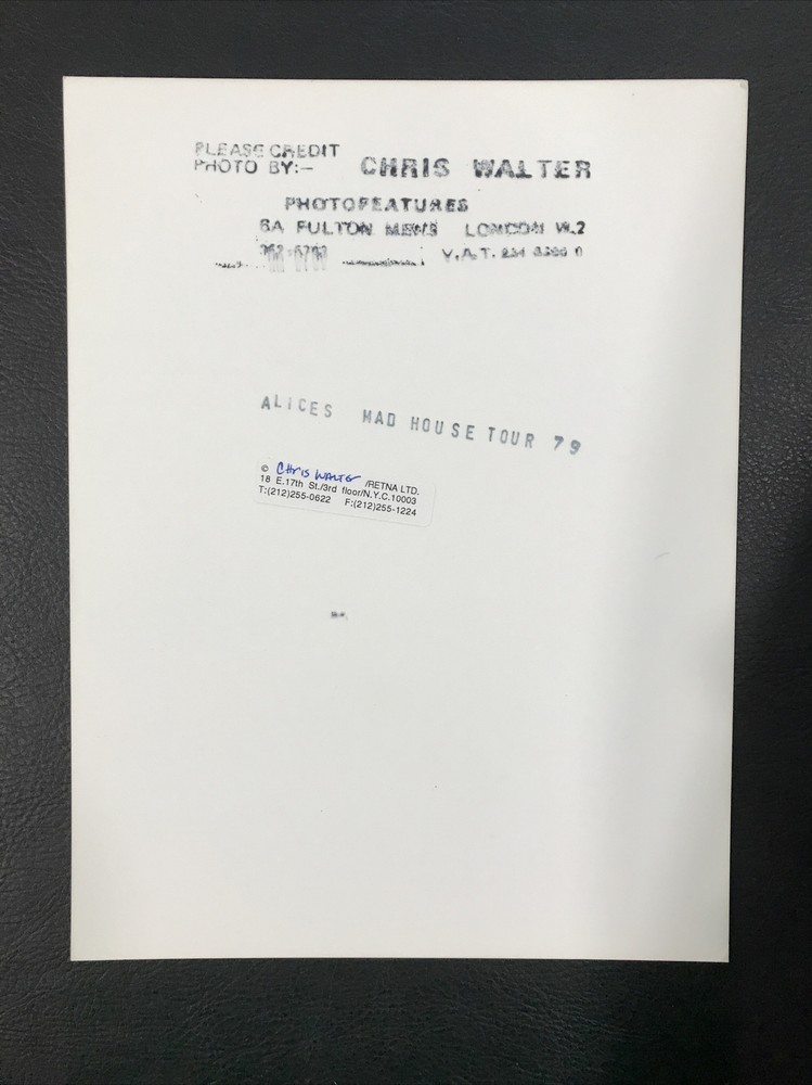 ALICE COOPER 1979 ORIGINAL Photo MADHOUSE ROCK