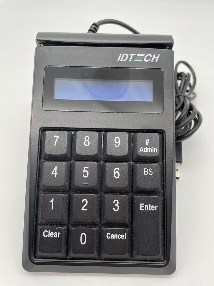 ID Tech SecureKey M130 IDKE-534833BEM USB Wired Magstripe Reader Keypad - TESTED