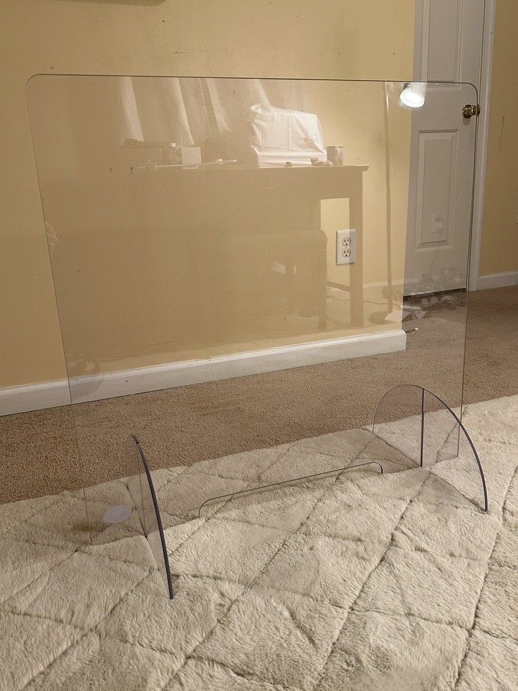 2 Piece Plexiglass Sneeze Guard 31x31 Inch