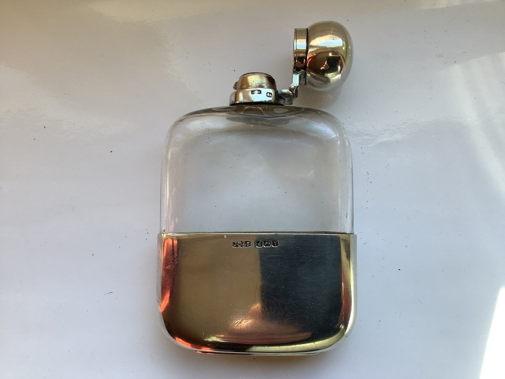 Antique Solid Silver Hip Flask James Dixon & Sons 1891