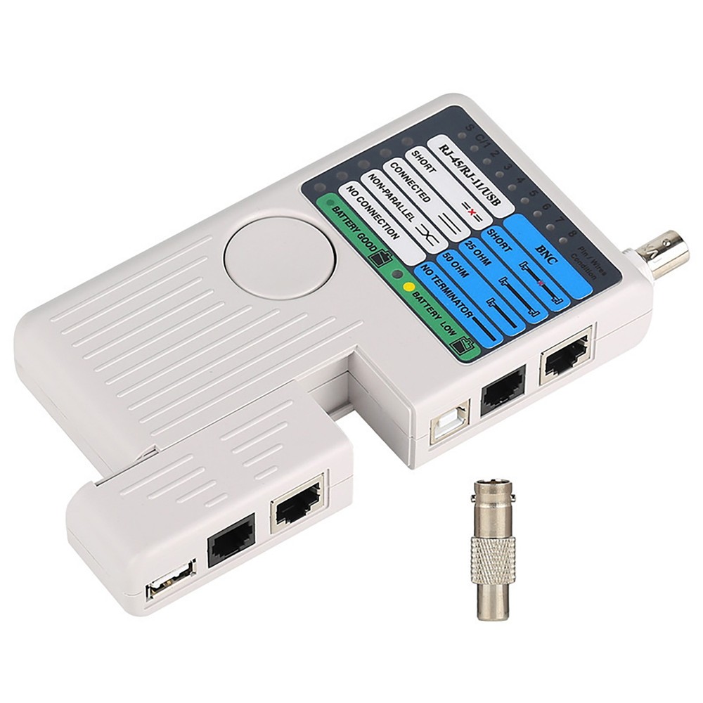 Multifunction Network Cable Tester for Cat5/Cat6 RJ45/RJ11/USB/BNC LAN Cable