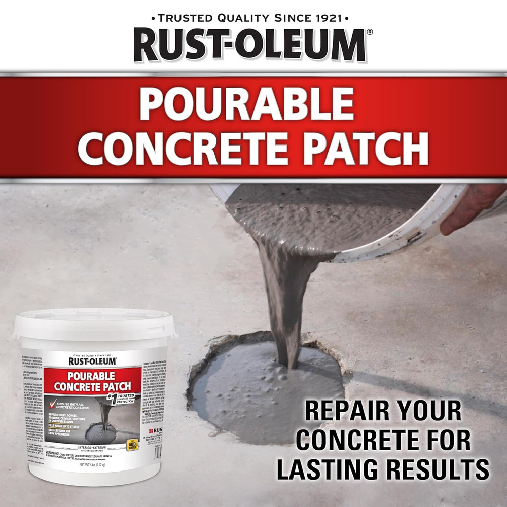 Rust-Oleum 369667 Pourable Concrete Patch, 5 Lb Pail