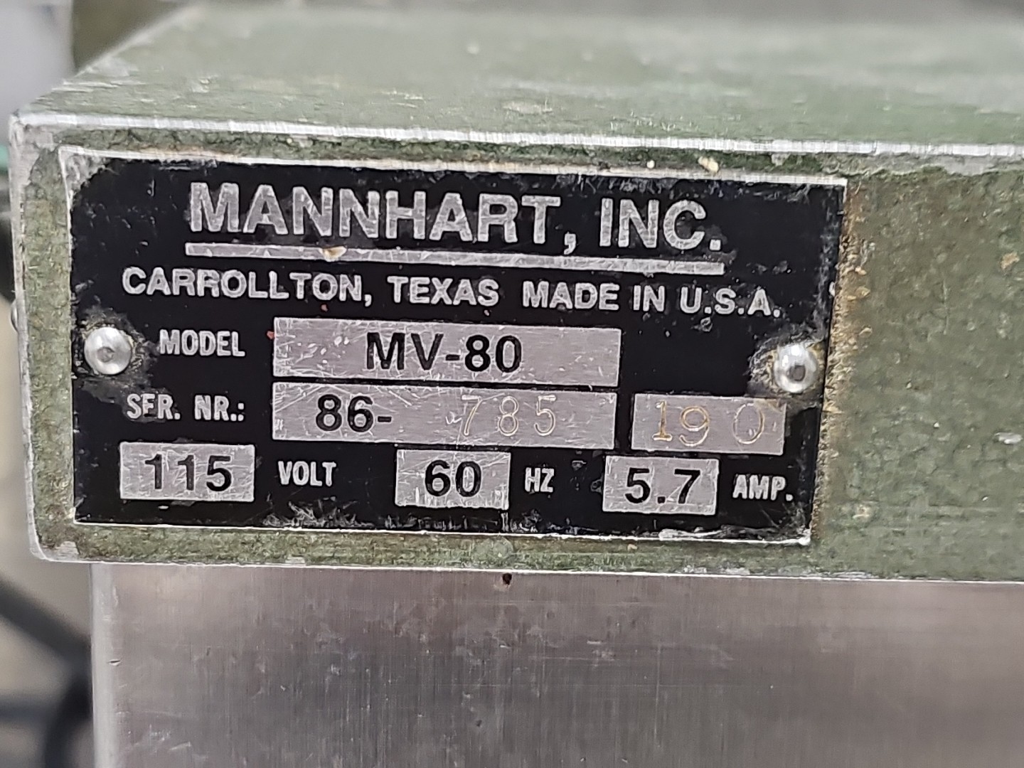 Mannhart MV 80 Commercial Food Processor With 6 pc Disc Attachment Set