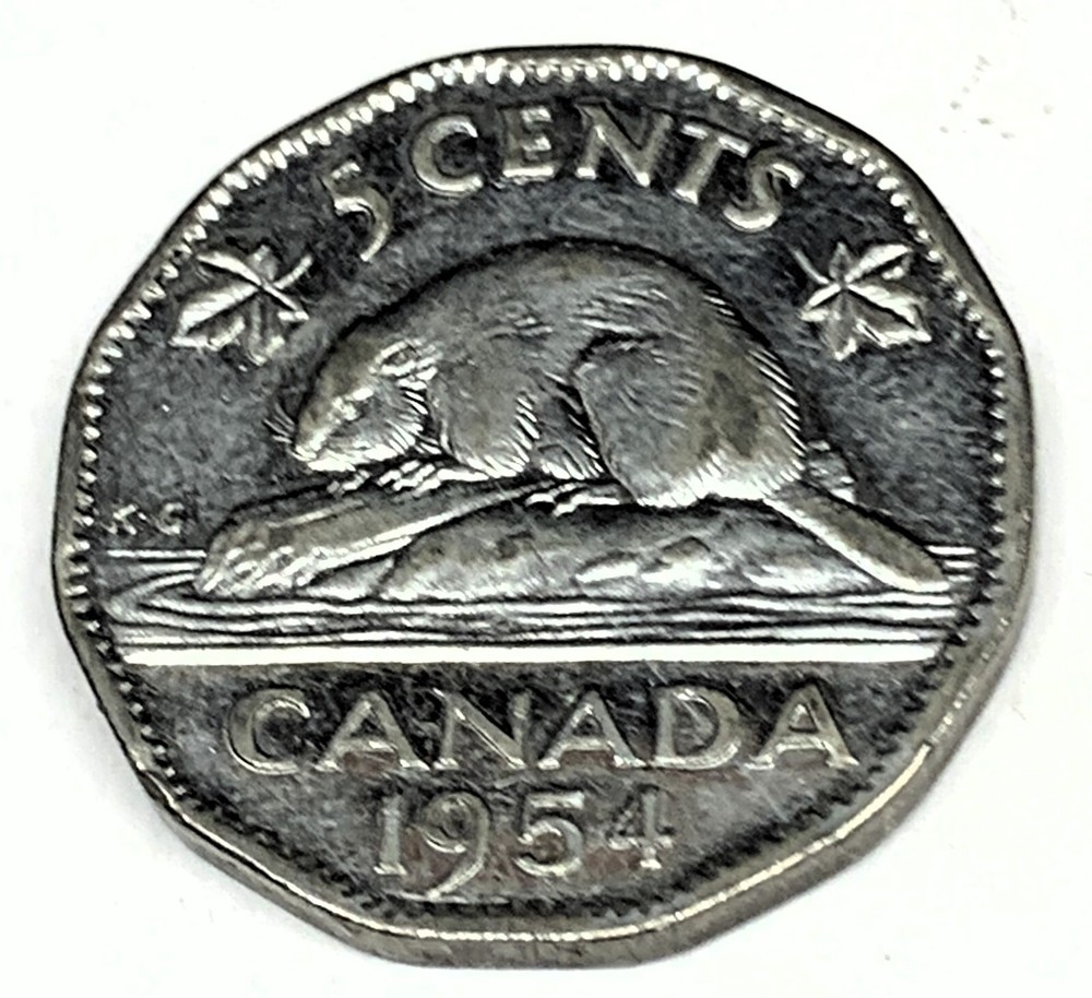 # C8134   CANADA   COIN,  FIVE CENTS   1954