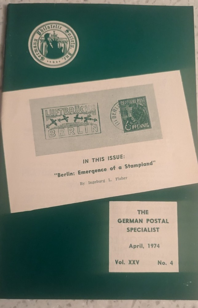 German Postal Specialist April 1974 Berlin Stampland German Postal History