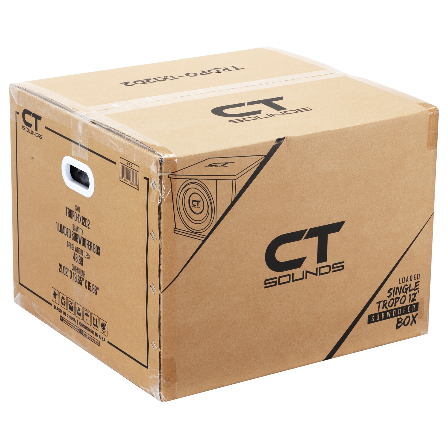 CT Sounds Single 12” 1300W Loaded Tropo Series Subwoofer Box - TROPO-1X12D2