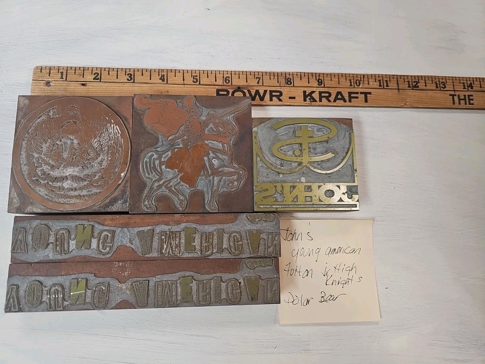 Vintage Letterpress Printing Blocks. Uses For Ad, Logos Or Emblems