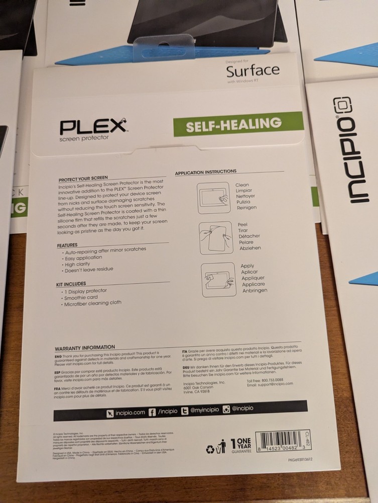 8-Incipio PLEX Self-Healing Screen Protector for Microsoft Surface RT CL-482