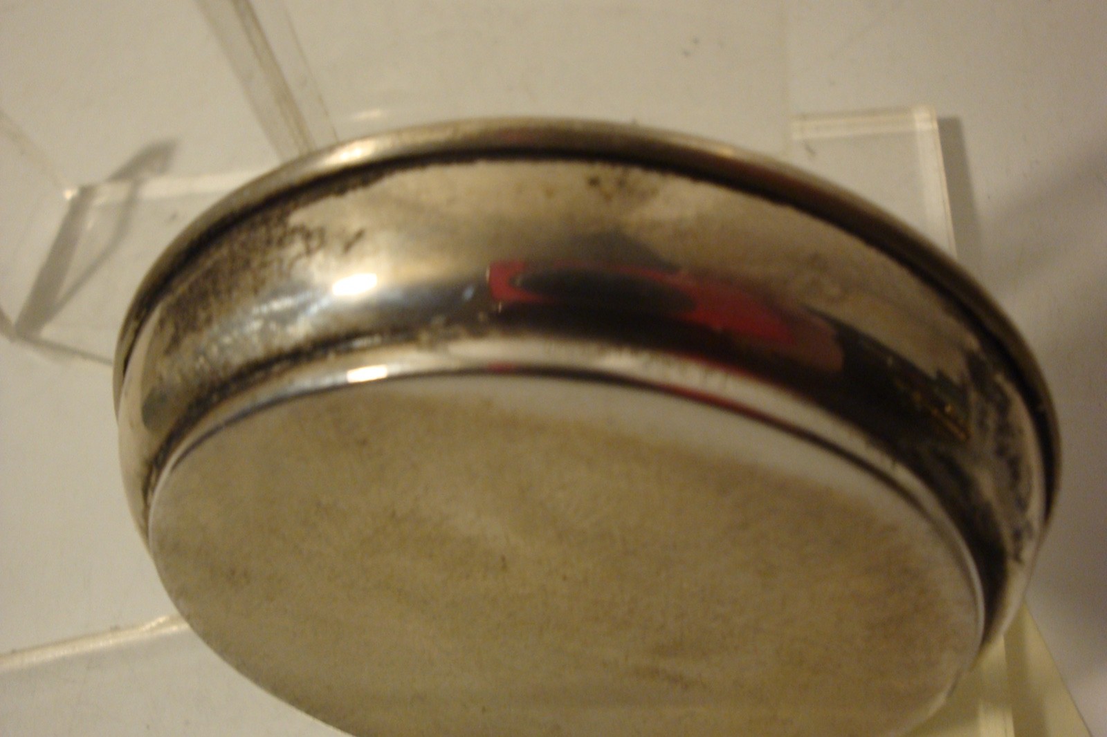 Vintage sterling silver drink coaster or butter pat monogrammed "R" 58 grams