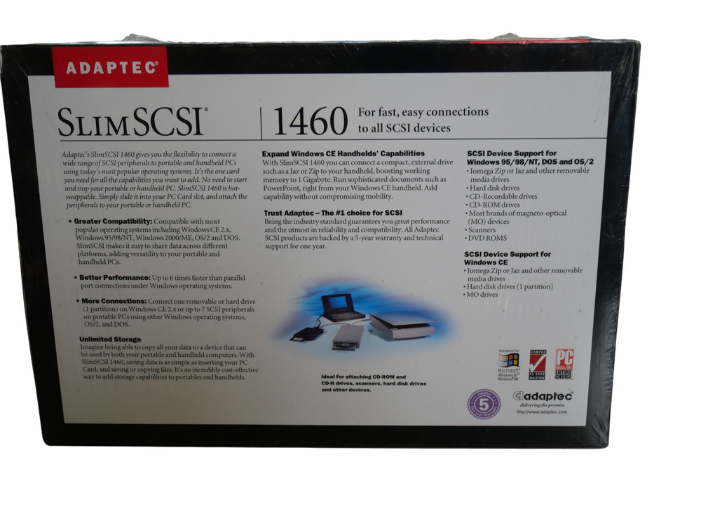 Adaptec Slim SCSI 1460DPC Card - Free Shipping