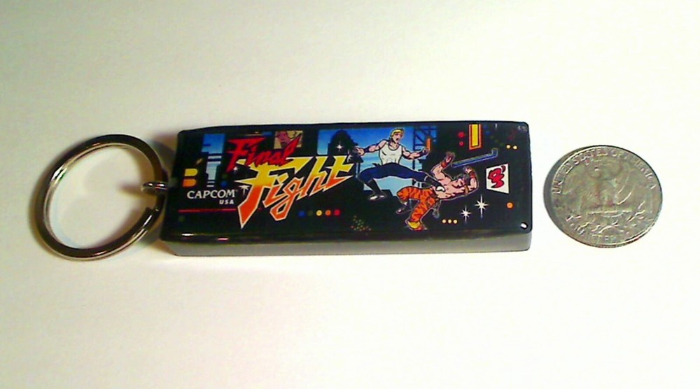 Final Fight Arcade Marquee Coin Door accessory Keychain