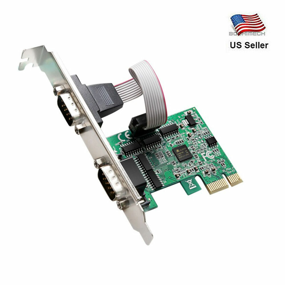 PCI-E Express 2 Serial Port DB9 COM RS232 Converter Adapter Controller for PC
