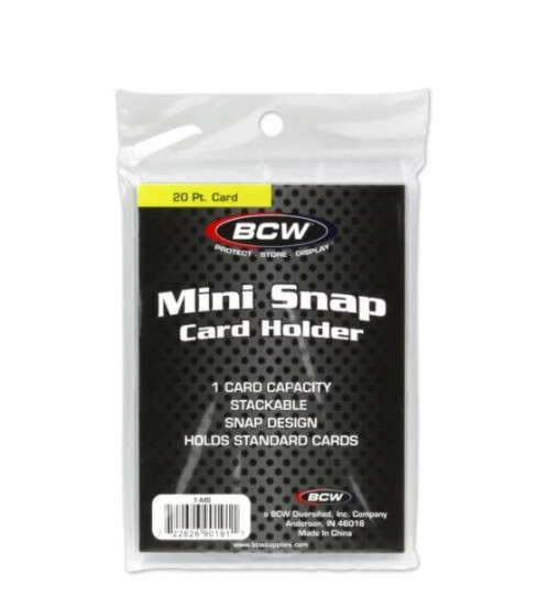 BCW (New) 10ct Pack - Mini Snap Card Holder - Standard Size Stackable Card Case