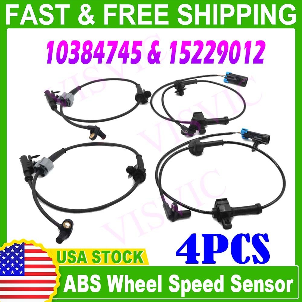 Front and Rear Left & Right ABS Wheel Speed Sensor 2 Pair for Chevy Silverado
