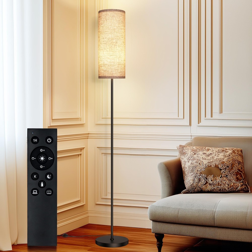 Modern Floor Lamp with Remote Control - Stepless Dimmable LED Bulb, Adjustabl...