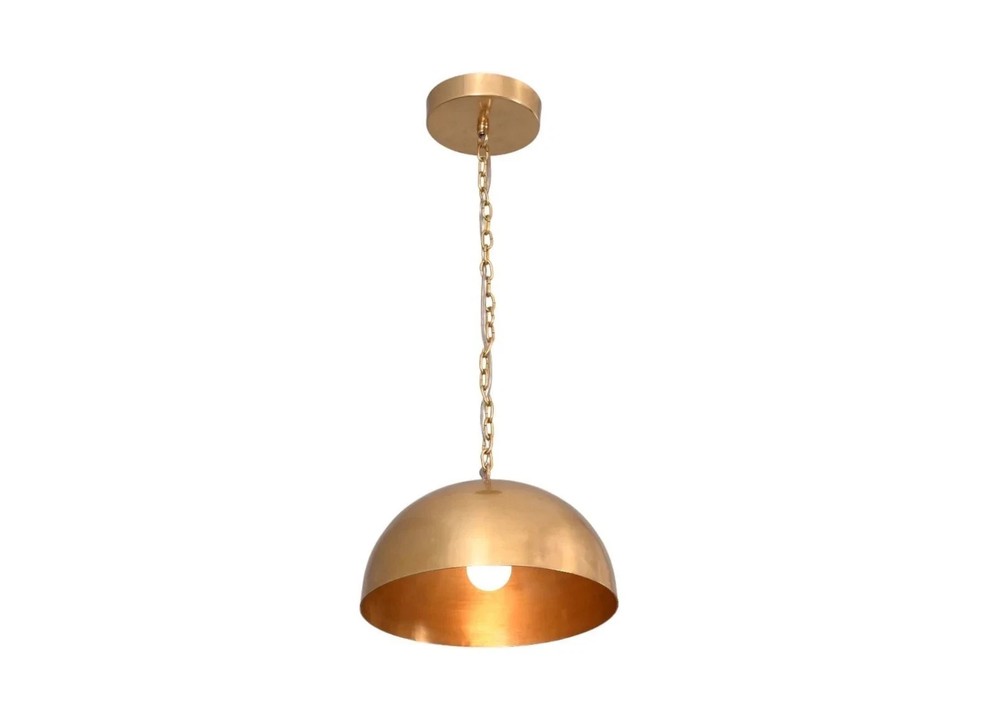 1 Light Mid Century Modern Elegant Ceiling Flushmount Pendant Raw Brass Light
