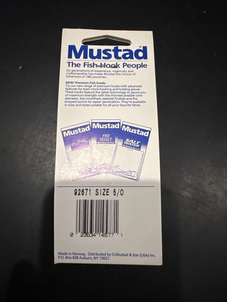 Mustad Ref 92671 Size 5/0 Qty 8 Per Pack