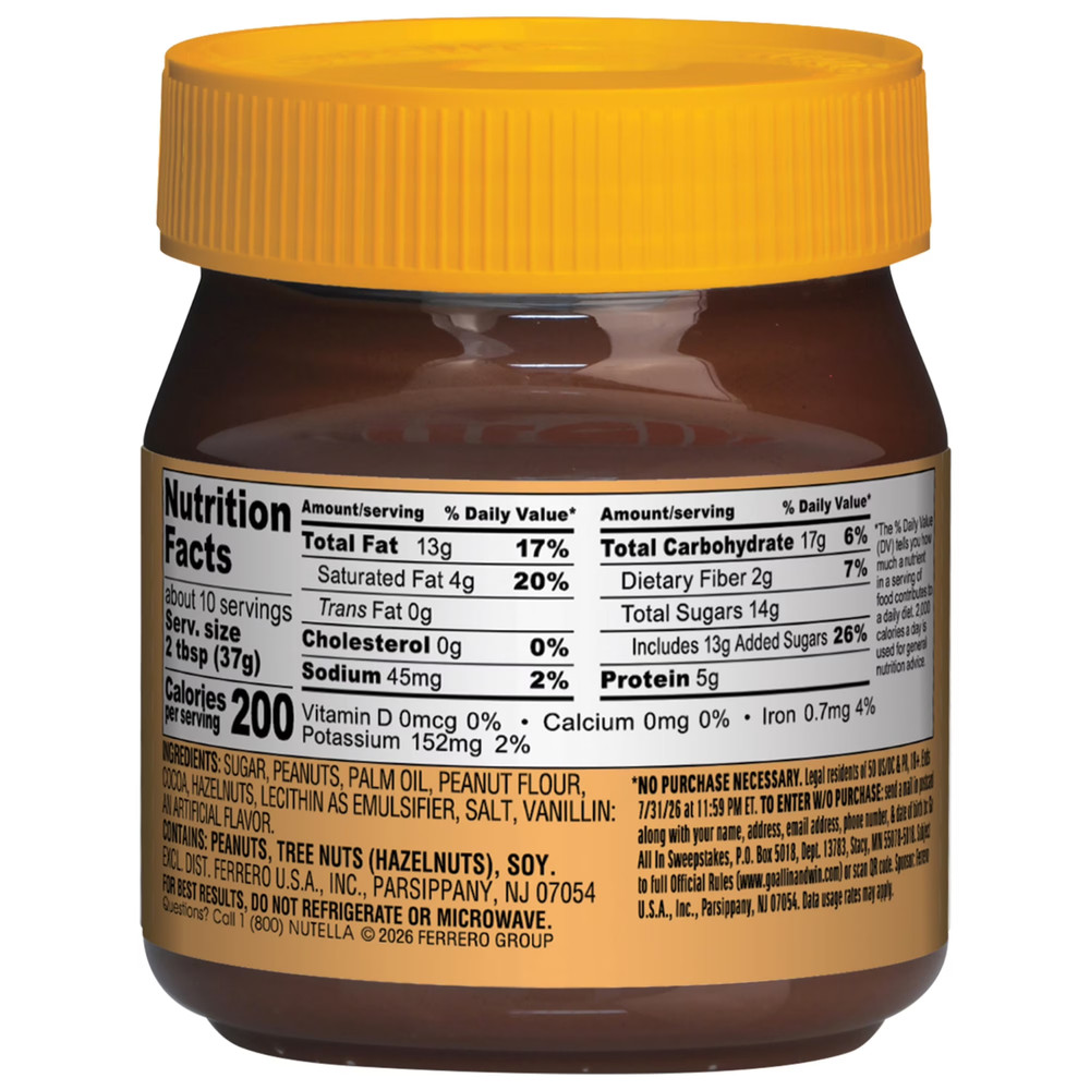 Nutella Peanut Spread With Cocoa, 13 oz