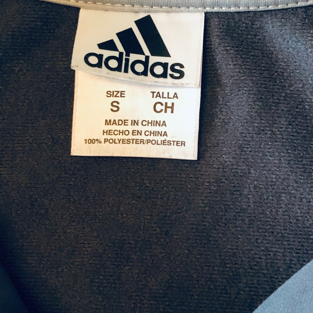 ADIDAS Boy's Polyester Full Zip-Up Track Jacket Gray Size Small