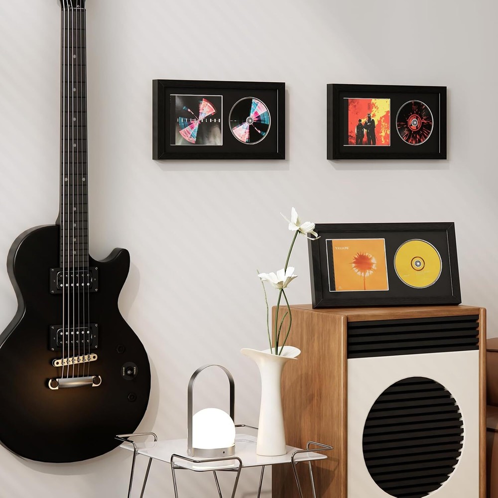 CD Display Frame, 14.4" X 7.7", Solid Wood, Self Standing, Home Decor