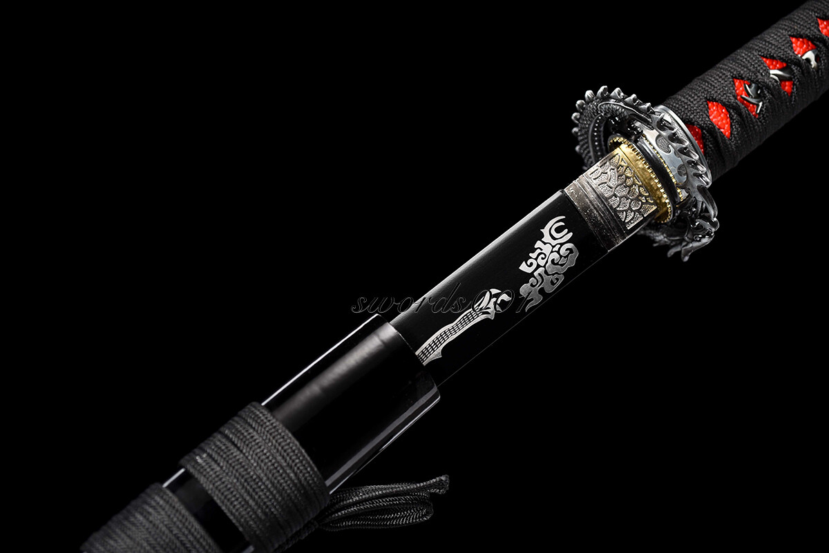 Handmade Black Blade Japanese Samurai Katana Sword 1095 High Carbon Steel Sharp