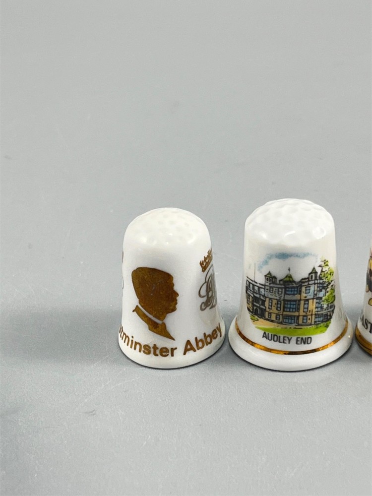 Lot of 5 Assorted Bone China Thimbles