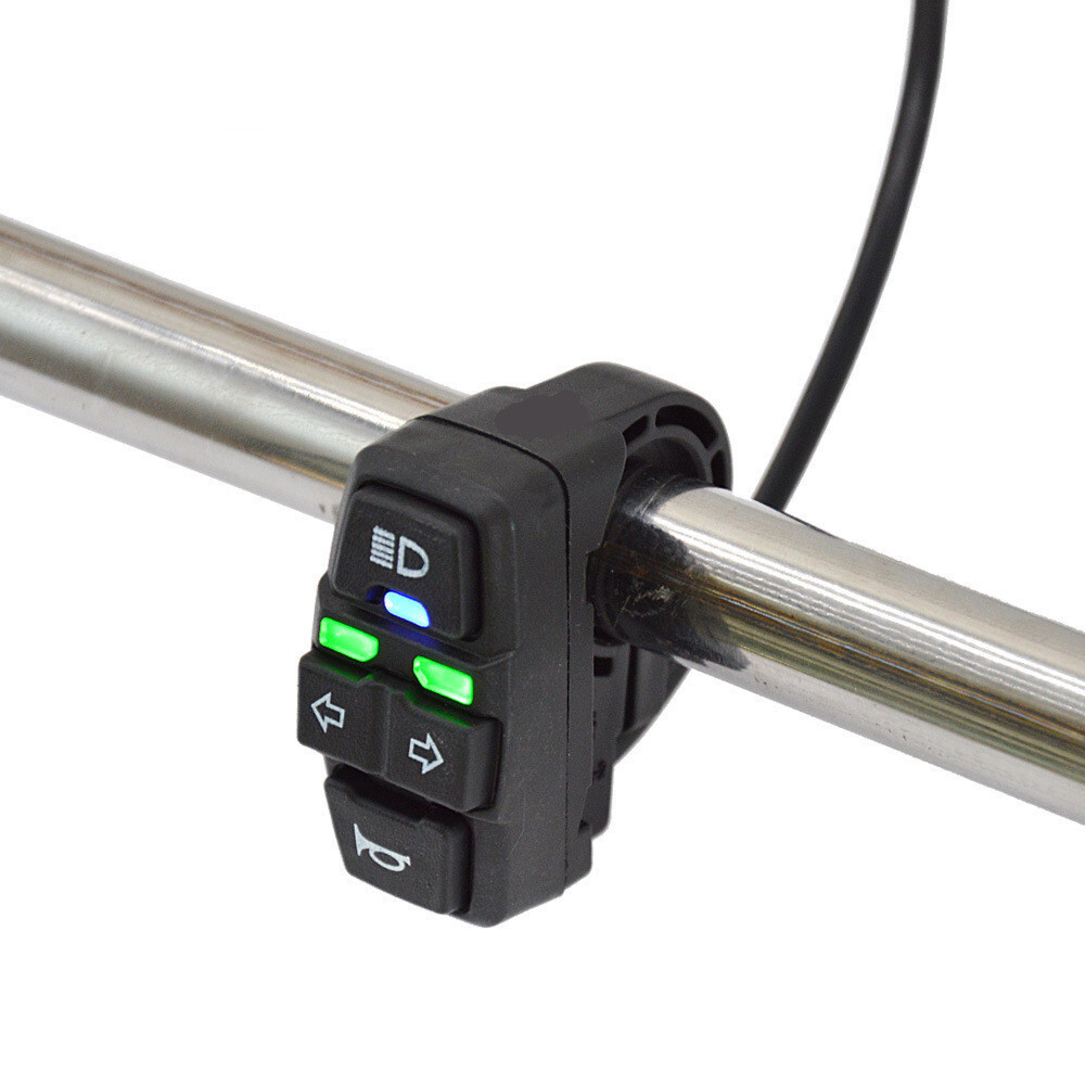 Motorcycle Switch For Handlebar Turn Signal Light Horn ON/OFF Button Waterproof