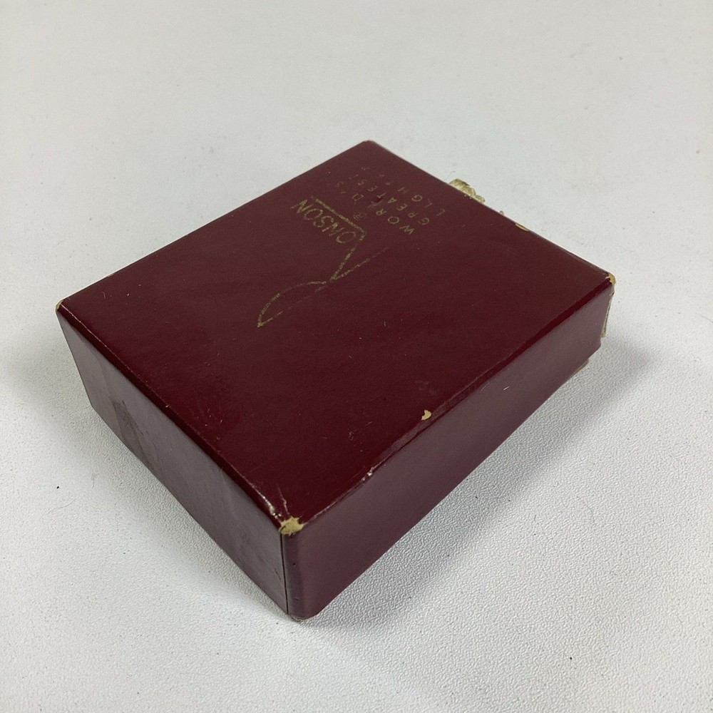 Vtg Ronson Metal Lighter In Box Case Papers Untested