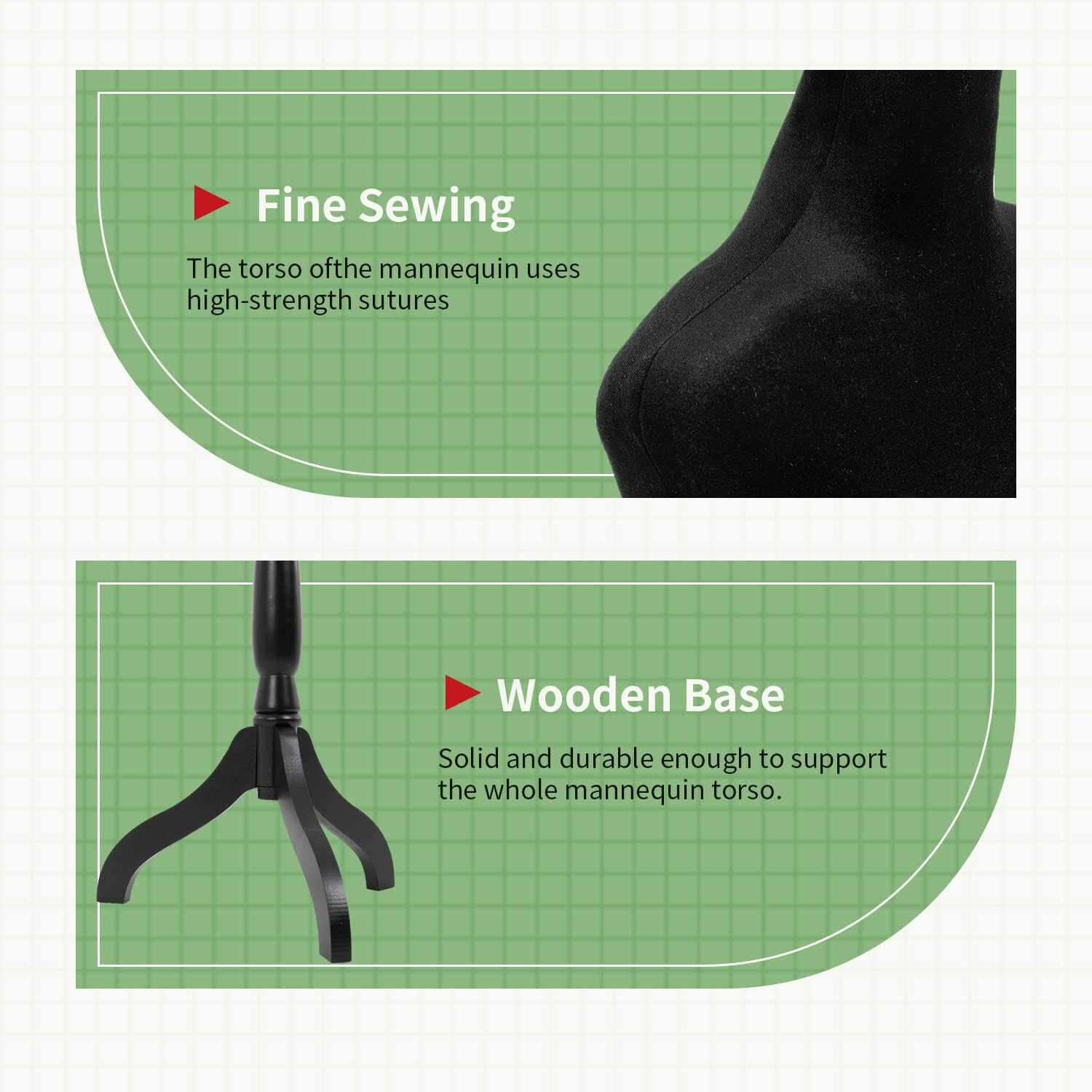 Mannequin Body Dress Form Torso Female Manikin 49.6-63.4 Inch Height Adjustable