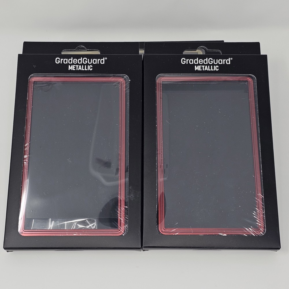 (2) Crimson Metallic GradedGuard PSA Graded Card Case Guard Protector Stackable
