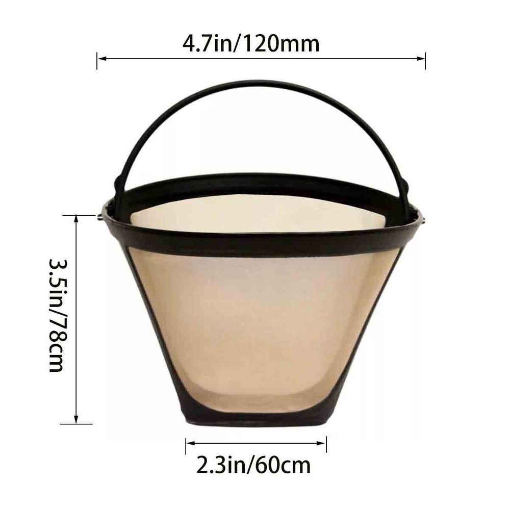 2 Pack Reusable #4 Cone Style Coffee Filter for Black & Decker Cone Shaped