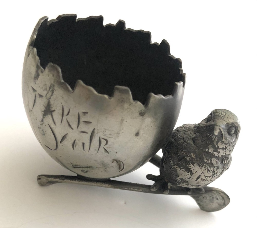 Vintage Bird Wishbone SilverPlate Tooth Pick Holder