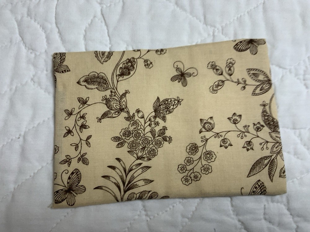 Antique Patchwork Quilt Table Topper, Nine Patch, Triangle, Early Calicos, Brown