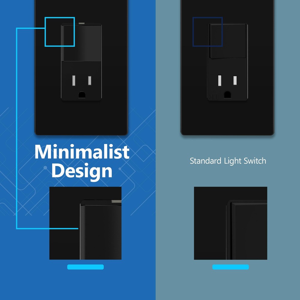 Matte Finish Lighted Combination Decorator Switch And Tamperresistant Receptacle