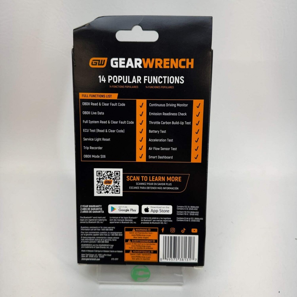 GEARWRENCH Everyday Diagnostic Tool OBDII Scanner GWSCAN 2
