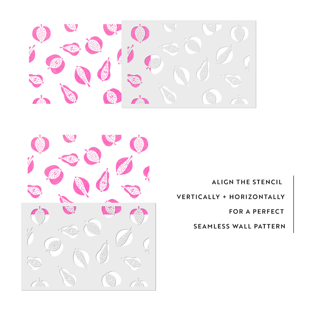 Fruit Pattern Wall Stencil - Durable & Reusable Mylar Stencils