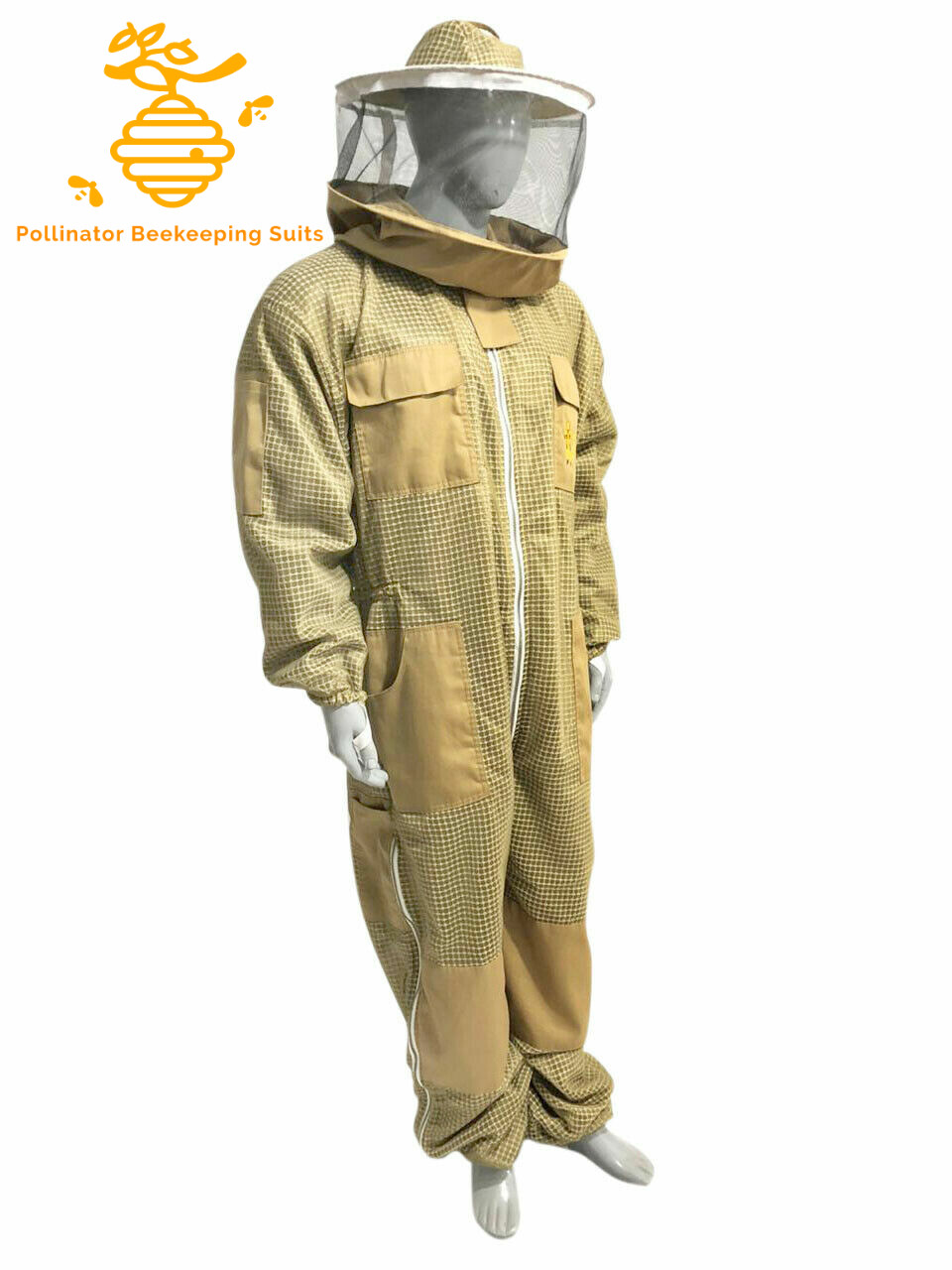 Ventilated Bee Suit Round Veil Beekeepers Three Layer beekeeping Suit Coverall