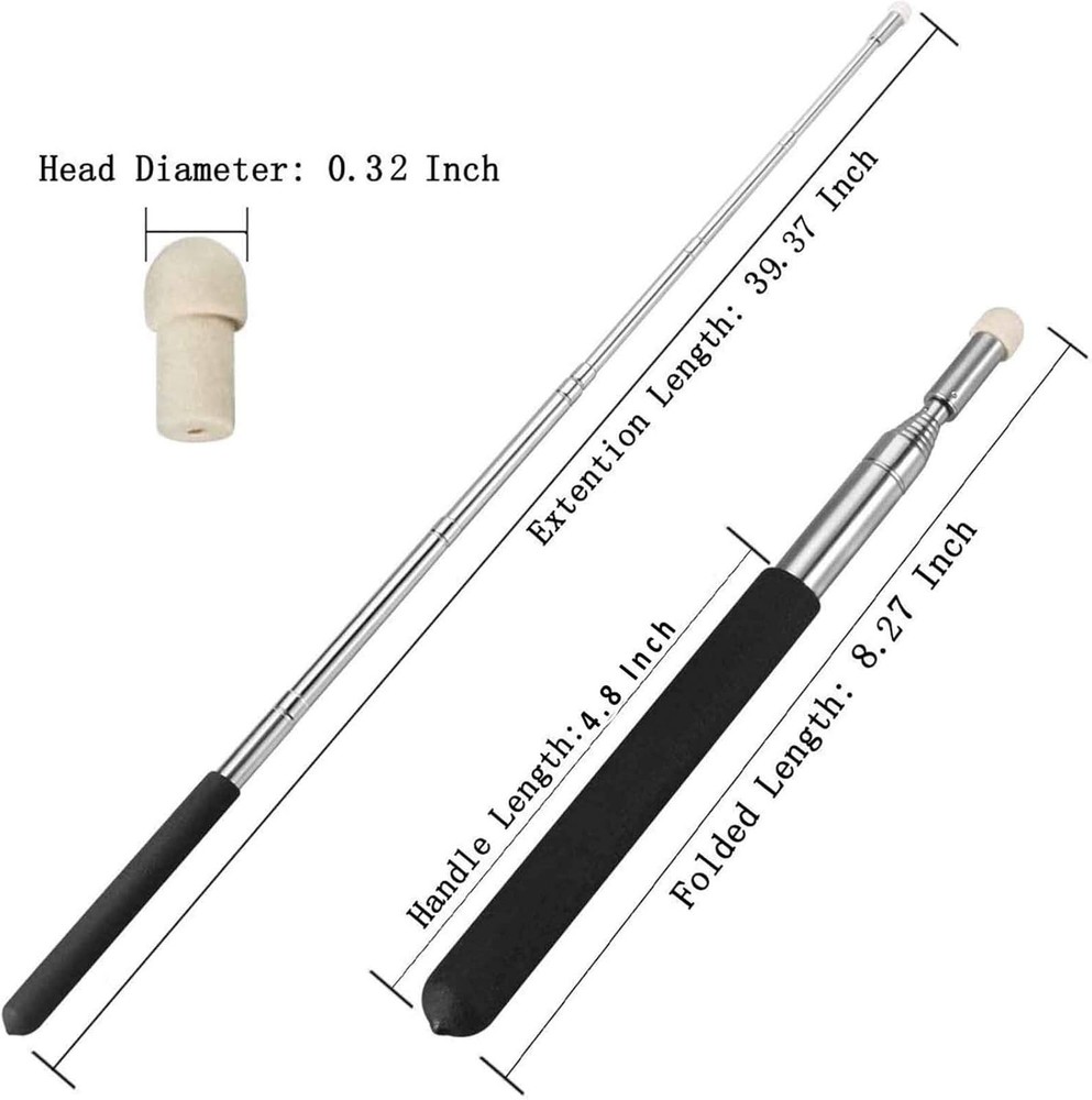 Lightweight 39-Inch Telescopic Pointer with Soft Felt Tip for Easy Teaching